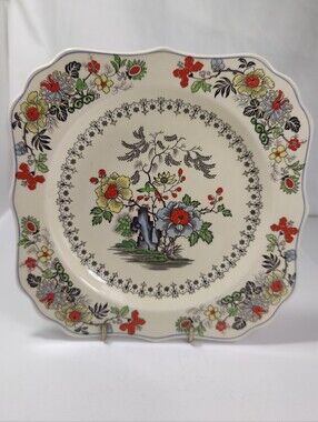 Royal Doulton The Granville Transferware Plate England Floral Square Plate